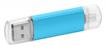 OTG флешка с USB type B - голубого цвета